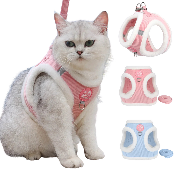 Fluffy Cat Harness - BuyMoreMall