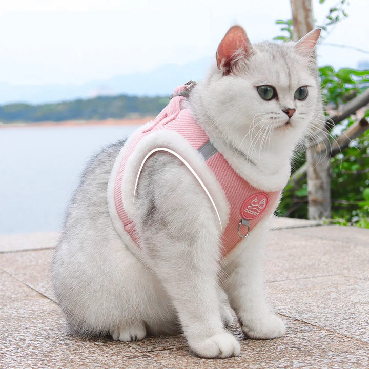 Fluffy Cat Harness - BuyMoreMall